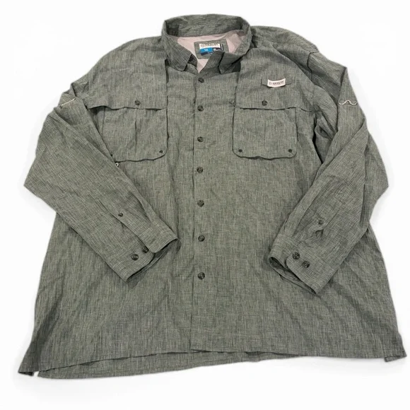 MAGELLAN Fishing Shirt Men 3XL Green Long Sleeve Vented Button Down Outdoor - Picture 1 of 7